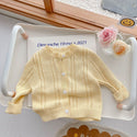 Candy Kids Baby Girls Boys Autumn Winter Full Sleeve Solid Knitted Outwear Coat Sweater