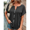 Women's V-neck Short Sleeve Tops Shirt