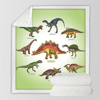 Buy light-green Kids Children Dinosaur Fluffy Soft Cotton Blanket Jurassic Cartoon Boys Girl Throw Blankets For Beds Home Textile Bedding Outlet