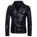 Men's Motorcycle Multi Zip Leather Coat