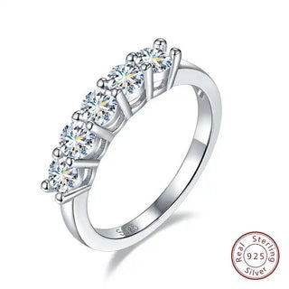 Buy white Moissanite Five-star Row Diamond Ring Platinum Women