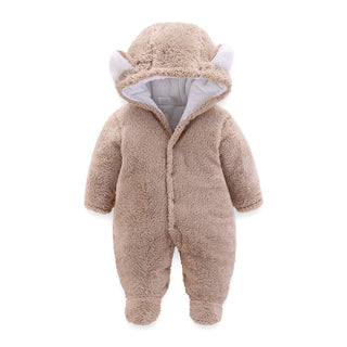 Buy khaki Winter Baby Jumpsuit Newborn Warm Thick Baby Romper