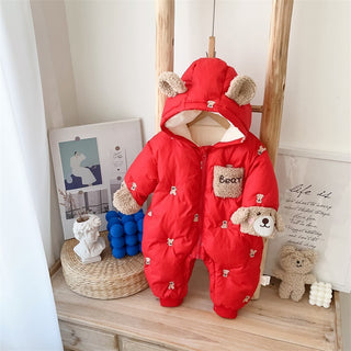 Buy red Baby Winter Clothes Velvet Padded Coat