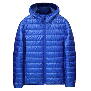 Buy sapphire-blue Lightweight Cotton Coat Hooded Down Jacket Men&#39;s Casual Warm Cotton-padded Jacket