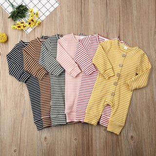 Newborn striped jumpsuit knitted warm clothing