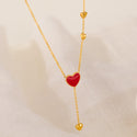 Necklace Female Niche Design Red Dripping Heart