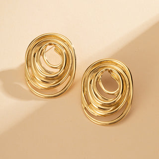 Fashion New Oval Line Women's Stud Earrings