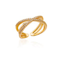 Adjustable Opening Copper Plating 18K Gold Ring