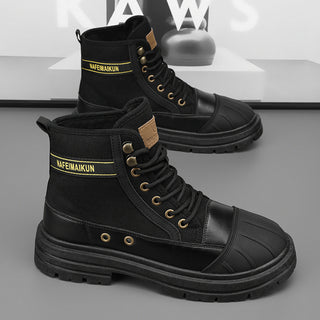 Buy black Men&#39;s New High-top Martin Boots British Style