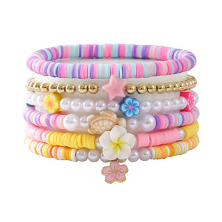 Buy sy0381 Preppy Style Colorful Polymer Clay Flower Shell Bracelet