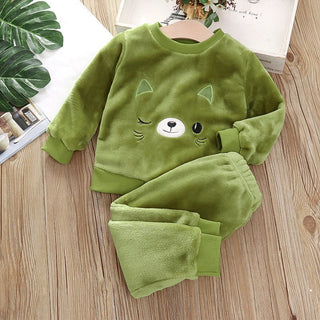 Buy green Two-Piece Pajamas For Babies And Children