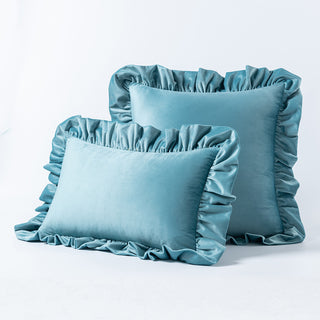 Buy blue Nordic Velvet Lace Throw Pillows With Upholstered Living Room Sofa