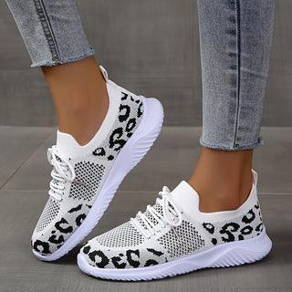 Women Leopard Print Lace-up Sneakers