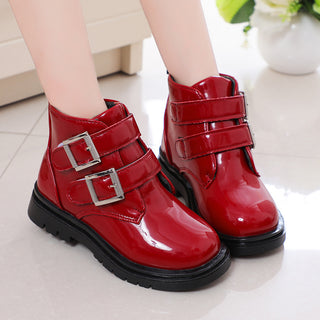 Buy red PU children short riding boots