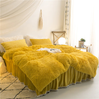 Buy yellow Korean mink velvet warm bedding