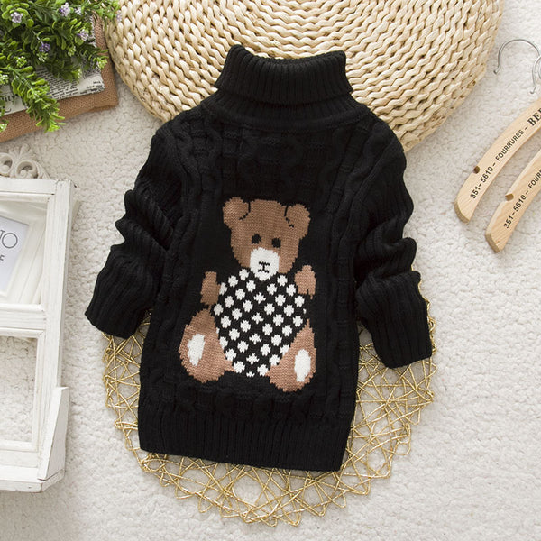 Thickened baby pullover turtleneck sweater