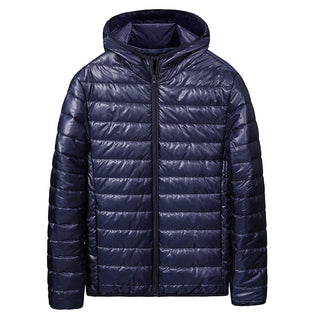 Buy dark-blue Lightweight Cotton Coat Hooded Down Jacket Men&#39;s Casual Warm Cotton-padded Jacket