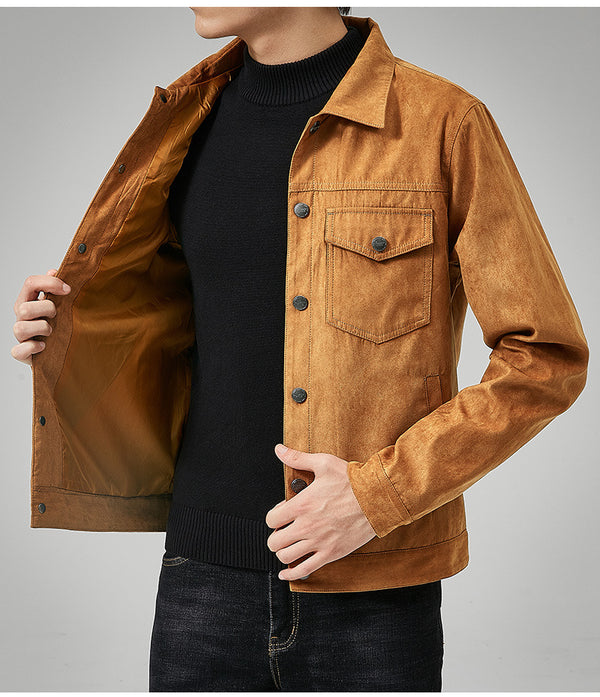 Men's Casual Suede Brushed Fabric Jacket