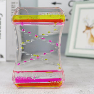 Buy pink-yellow Creative Cruise Fluid Liquid Hourglass Quicksand Timer 2024 Ins Living Room Office Ornaments Desk Table Decorations Home Decor