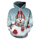 European And American Christmas Snowman 3D Printed Hood Sweater