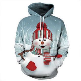 Buy bglwy5045 European And American Christmas Snowman 3D Printed Hood Sweater