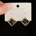 Online Influencer Fashion Temperament Rhombus Zircon Stud Earrings