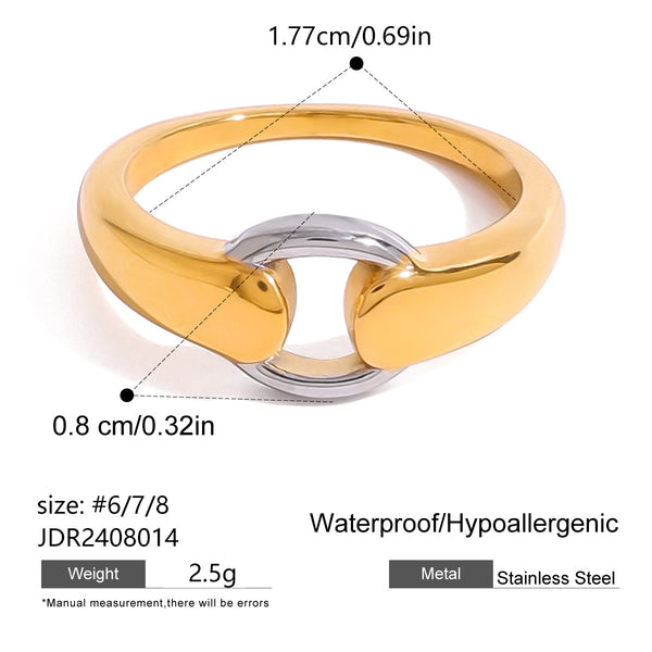 Color Matching Stainless Steel Ring Niche Exaggeration