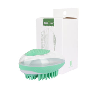 Buy green Dog Cat Bath Brush 2-in-1 Pet SPA Massage Comb Soft Silicone Pets Shower Hair Grooming Cmob Dog Cleaning Tool Pet Products
