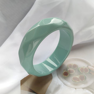 Buy carved-green European And American Large Marble Pattern Colorful Exaggerated Acrylic Bracelet