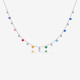 Buy platinum-color S925 Loving Heart In Sterling Silver Color Zirconium Stylish Clavicle Necklace For Women