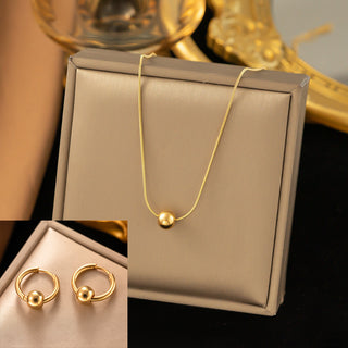 Buy qyh6089-qyg3082 Stainless Steel Necklace Earrings Women&#39;s Jewelry Suit