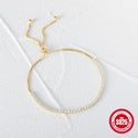 S925 Sterling Silver Fashionable All-match Elegant Single Row Tennis Zircon Women's Bracelet