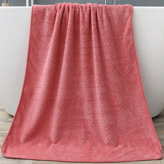 Buy brick-red Coral Fleece Bath Towel Thickening Towel Absorbent