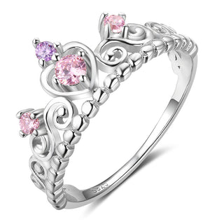 Buy ri102861 Women&#39;s Fashion Pink Zircon Crown Ring