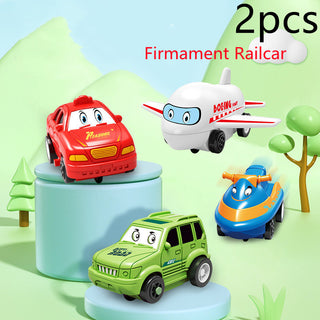 Buy firmament-railcar-2pcs Children Puzzle Electric Railroad Speeder DIY Assembly Electric Car Automatic Rail City Scene Construction Education Toy Gift