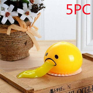 Buy yellow-5pc Puking Ball Brother Egg Yolk Pinch Vomit Spoof And Play Tricky Toys