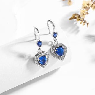 Buy love-blue-zircon Affordable Luxury Style Stainless Steel Micro Inlaid Zircon Ear Hook Retro Advanced