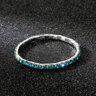 Buy lake-blue Women&#39;s Full Diamond Single Row All-match Bracelet