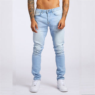 Buy light-blue Men&#39;s Fashion Casual Slim Fit High Waist Jeans