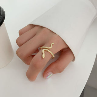 Buy sr05-gold Gold Silver Punk Winding Snake Ring Index Finger Ring