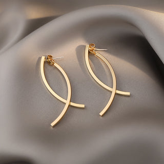 Buy gold Fashion Stainless Steel Cross Earrings For Women