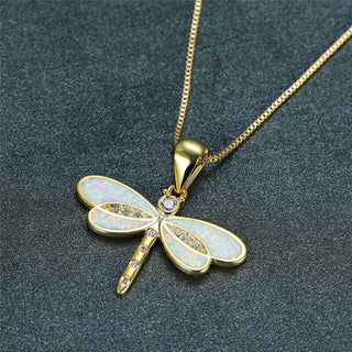 Buy white Simulated Opal Dragonfly Ladies&#39; Pendant Necklace