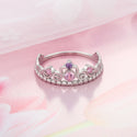 Women's Fashion Pink Zircon Crown Ring