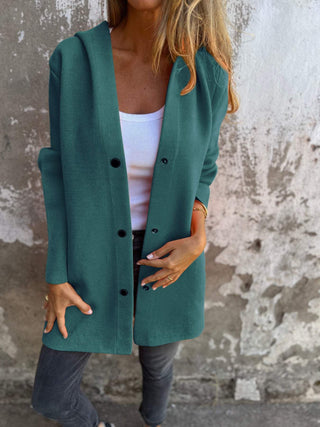 Buy peacock-green Women&#39;s Single-Breasted Cardigan Fashion Loose Solid Color Jacket