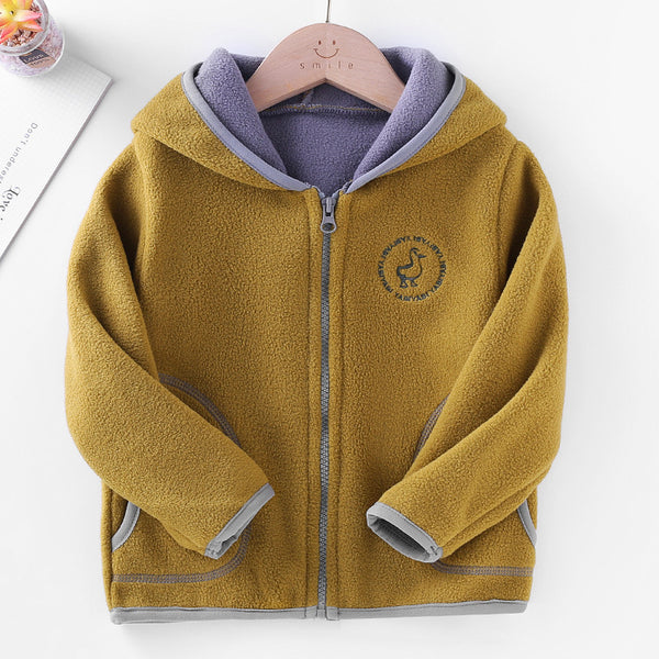 Children's Clothing Set Polar Fleece Cardigan Hooded Sweater