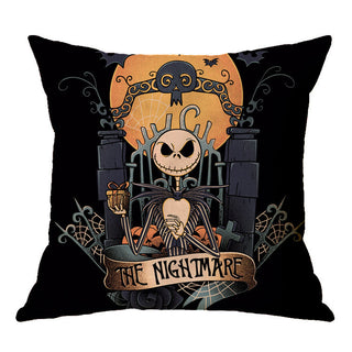 Buy a08 Linen Skull Halloween Pillow Cover