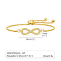 Adjustable Infinity Box Chain Double-layer Zircon Bracelet For Women