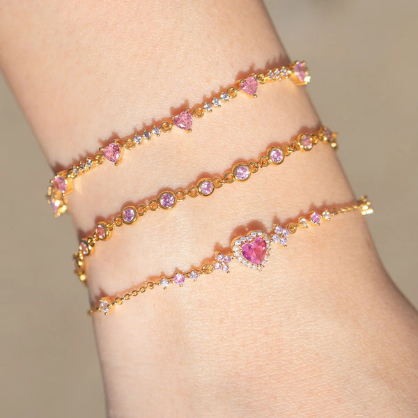 Simple Personality Special-interest Design Heart-shaped Zircon Fashion Bracelet Women