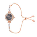 Diamond Dial Decorative Pull-out Bracelet Watch