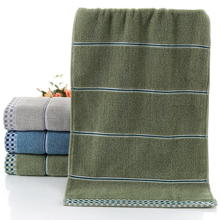 Buy green Cotton embroidered towel